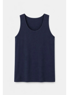 BODY MOVE BM257-NAVY-MONO navy blue plain sleeveless top