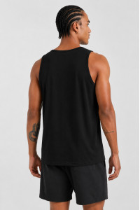 BODY MOVE BM257-BLACK-MONO black plain sleeveless top