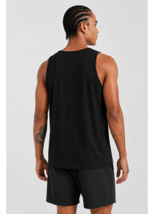 BODY MOVE BM257-BLACK-MONO black plain sleeveless top