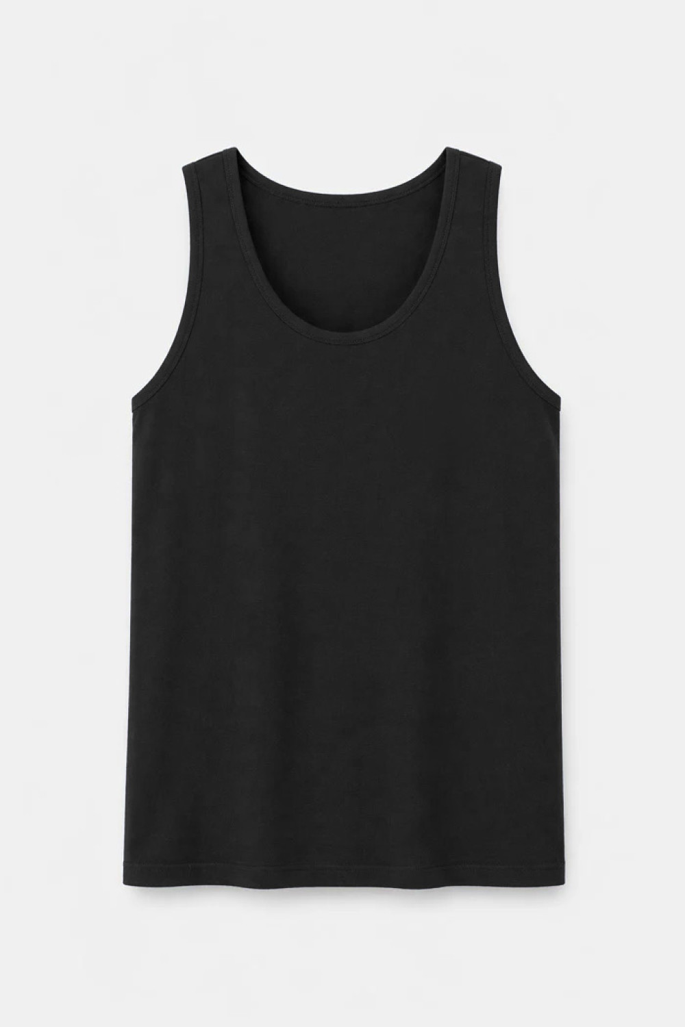 BODY MOVE BM257-BLACK-MONO black plain sleeveless top