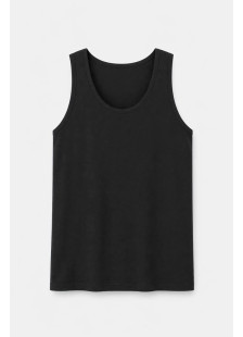 BODY MOVE BM257-BLACK-MONO black plain sleeveless top