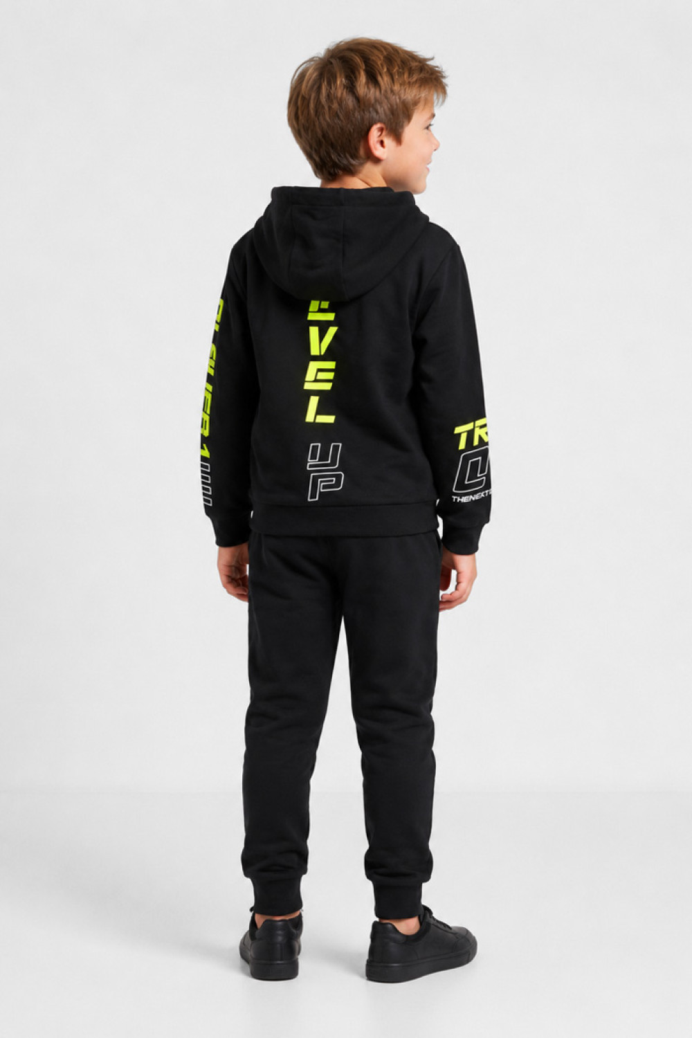 TRAX Player 50805 black boys' tracksuit set with neon prints