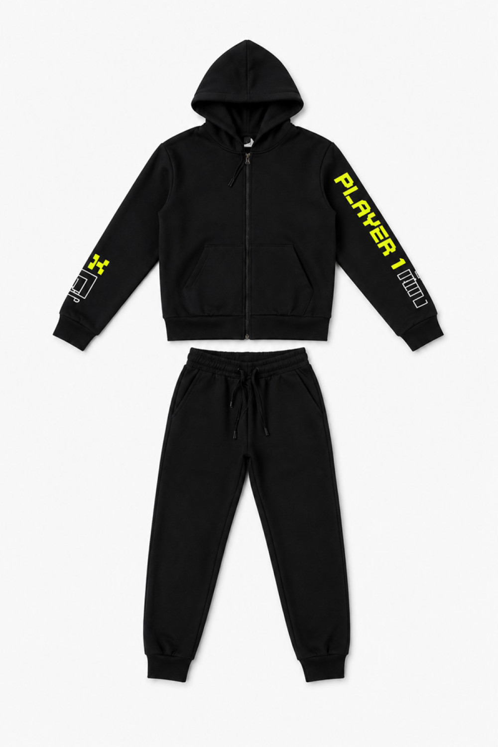 TRAX Player 50805 black boys' tracksuit set with neon prints