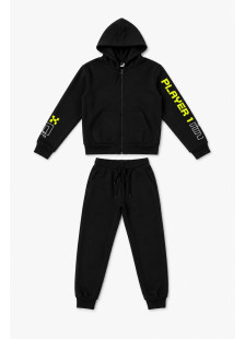 TRAX Player 50805 black boys' tracksuit set with neon prints