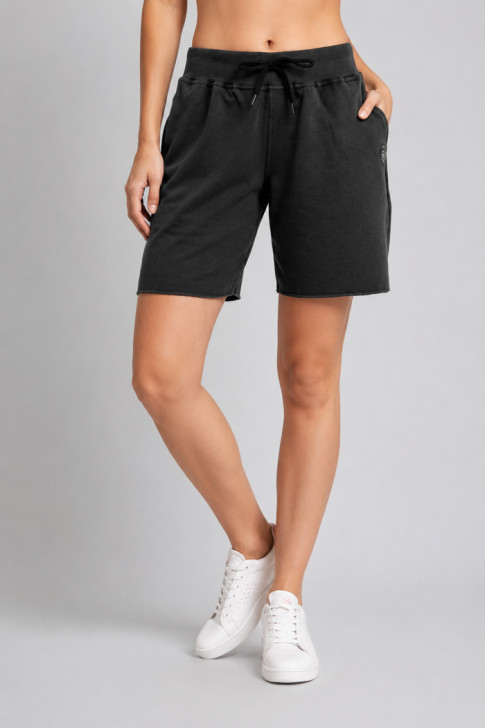 BODY MOVE Damen-Bermudashorts aus Baumwolle 1481-BL – Schwarz