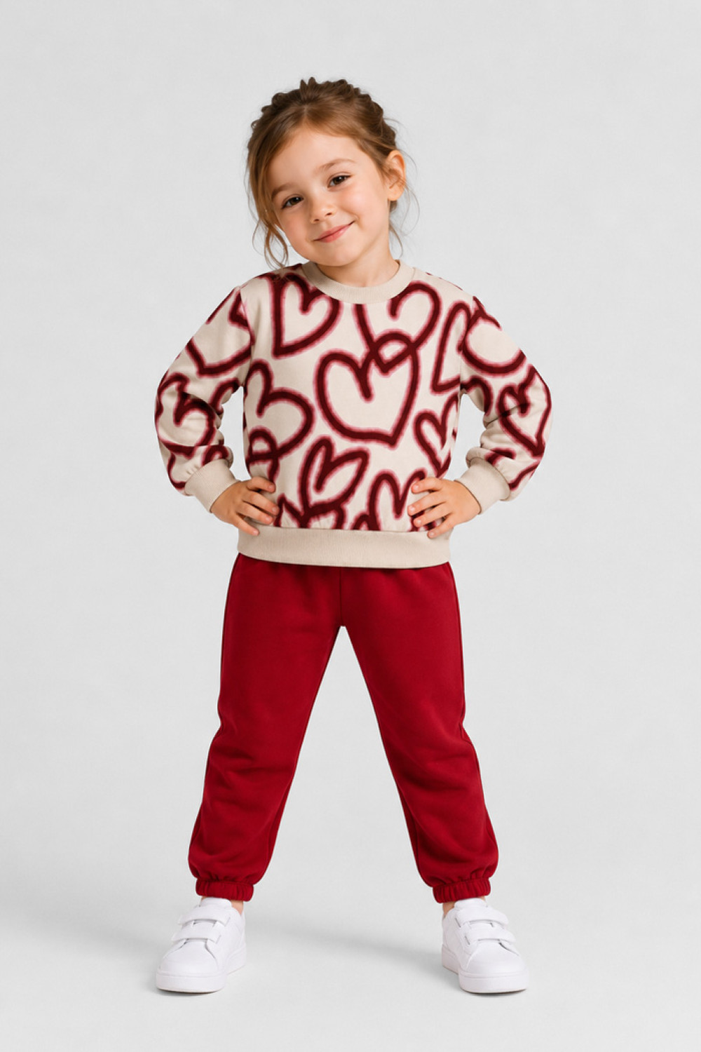 TRAX girls' ecru tracksuit set 50731