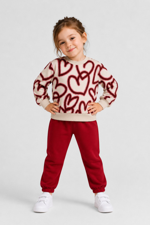 TRAX Girls' Ecru Tracksuit Set 50731