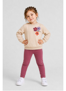 TRAX girls' ecru top and leggings set 50705