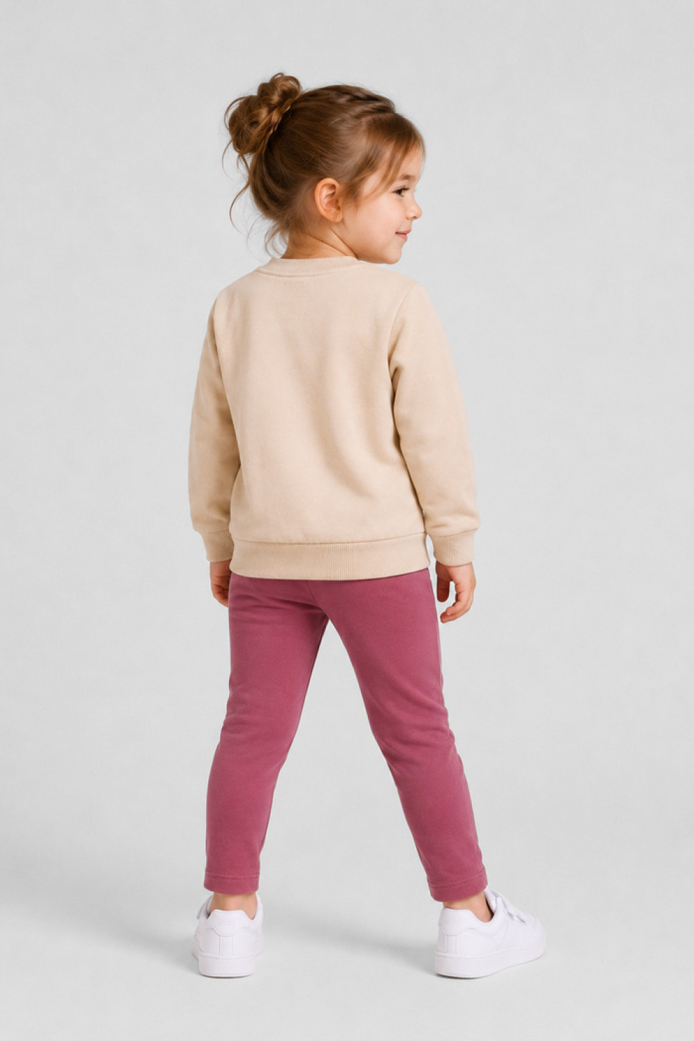 TRAX girls' ecru top and leggings set 50705