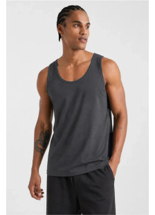BODY MOVE graphite solid sleeveless top with wide straps