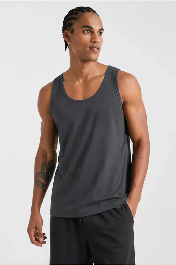 BODY MOVE Solid Sleeveless Top Graphite BM257-GRAPHIT-MONO