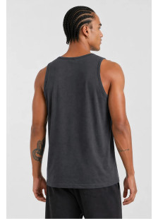 BODY MOVE graphite solid sleeveless top with wide straps