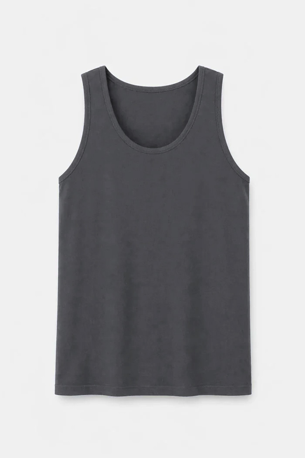 BODY MOVE graphite solid sleeveless top with wide straps