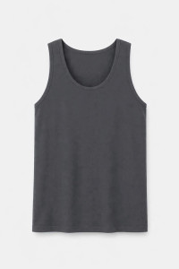 BODY MOVE graphite solid sleeveless top with wide straps