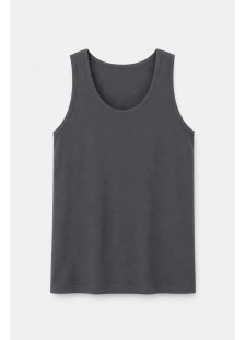 BODY MOVE graphite solid sleeveless top with wide straps