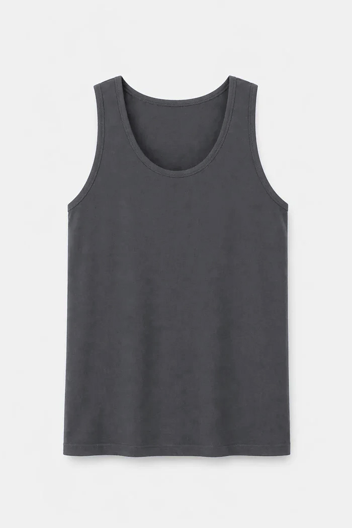 BODY MOVE graphite solid sleeveless top with wide straps