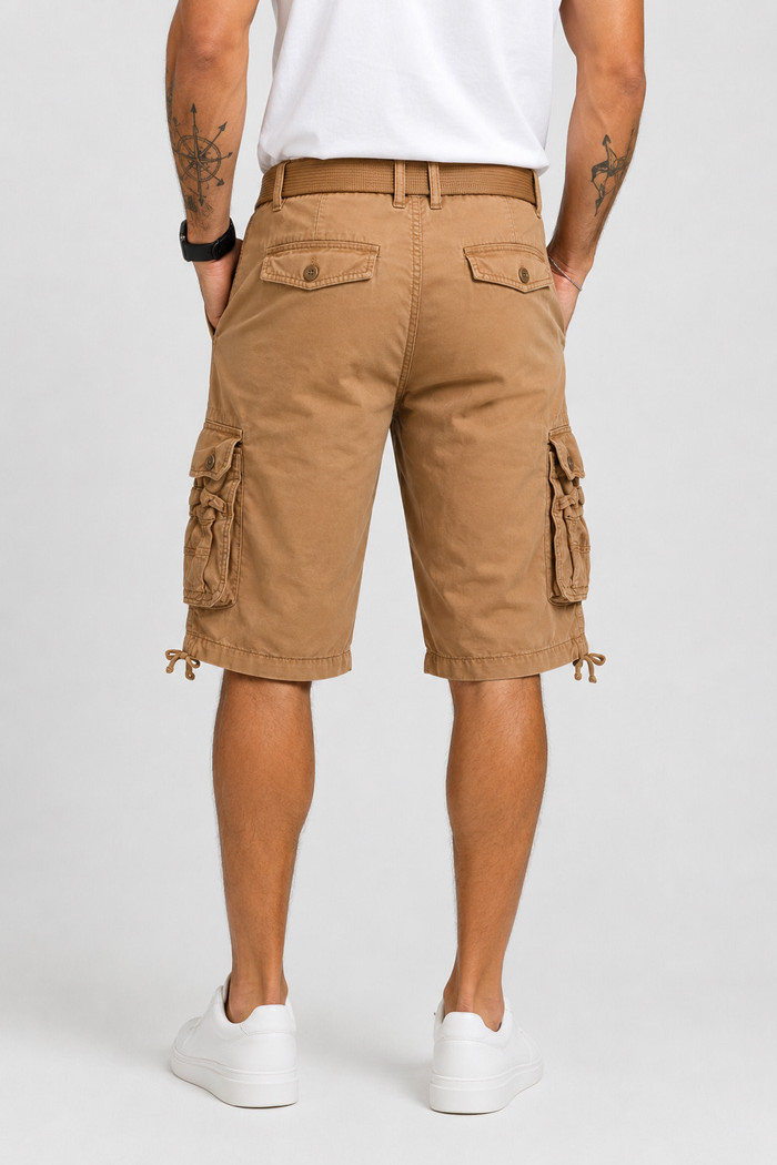 X-FEEL men's beige cargo shorts with pockets