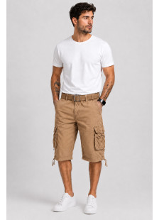 X-FEEL men's beige cargo shorts with pockets