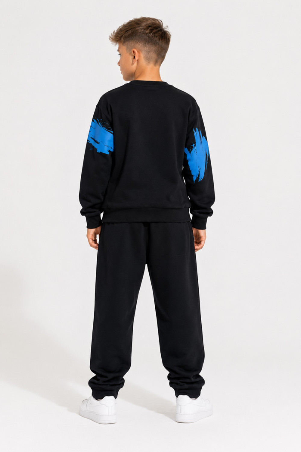 TRAX black boys' tracksuit set with blue TR LIMITS graphics