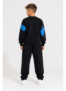 TRAX black boys' tracksuit set with blue TR LIMITS graphics