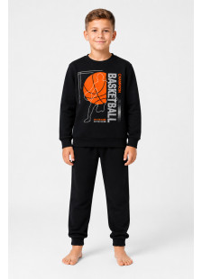 Black TRAX boys' basketball print pyjama set