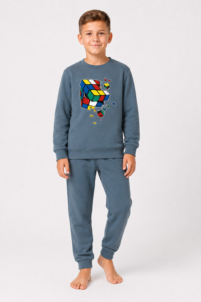 TRAX Boys' Rubik Cube Pyjama Set Indigo 50892