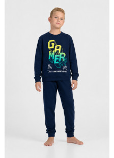 Navy TRAX boys' gamer print pyjama set