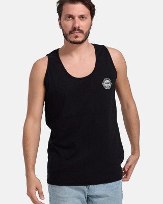 BODY MOVE Men's Black Sleeveless Top Logo BM257-BLACK-LOGO