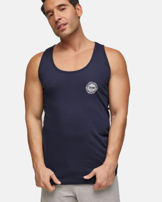 BODY MOVE Men's Navy Sleeveless Top Logo BM257-NAVY-LOGO