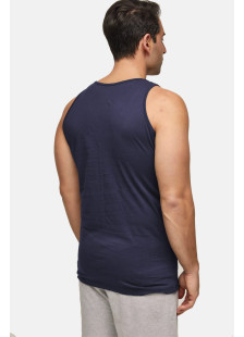 BODY MOVE navy sleeveless top with logo BM257-NAVY-LOGO