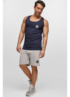 BODY MOVE navy sleeveless top with logo BM257-NAVY-LOGO