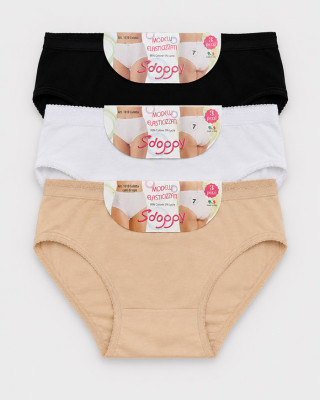 POWER FLOWER Women's Cotton Briefs 3-Pack Multicolour SDOPPY