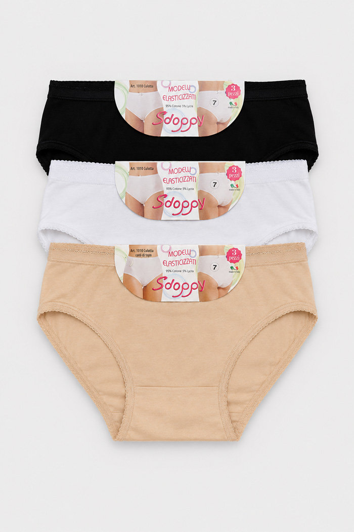 POWER FLOWER Women's Cotton Briefs 3-Pack Multicolour SDOPPY