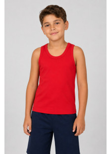 NINA CLUB red kids' sleeveless undershirt NINA-51-ΚΟΚ
