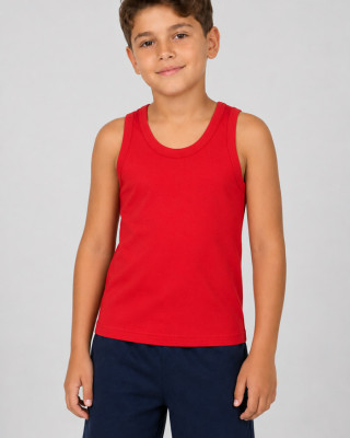 NINA CLUB Kids' Red Sleeveless Undershirt NINA-51-ΚΟΚ