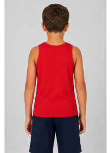 NINA CLUB red kids' sleeveless undershirt NINA-51-ΚΟΚ