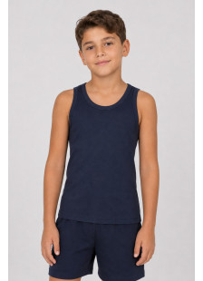 NINA CLUB navy kids' sleeveless undershirt NINA-51-MPLE