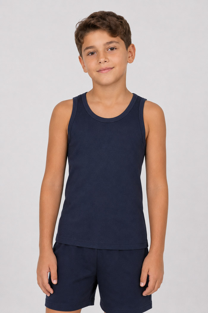 NINA CLUB Kids' Navy Sleeveless Undershirt NINA-51-MPLE