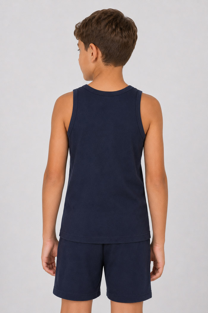 NINA CLUB navy kids' sleeveless undershirt NINA-51-MPLE