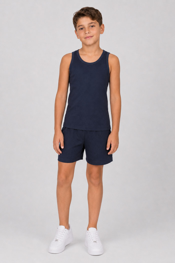 NINA CLUB navy kids' sleeveless undershirt NINA-51-MPLE