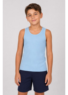 NINA CLUB light blue kids' sleeveless undershirt NINA-51-SIEL