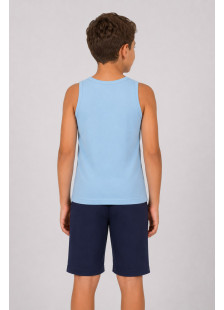 NINA CLUB light blue kids' sleeveless undershirt NINA-51-SIEL