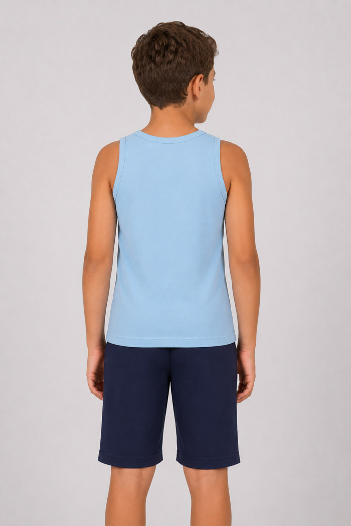 NINA CLUB light blue kids' sleeveless undershirt NINA-51-SIEL