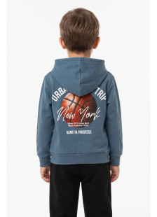 TRAX URBAN boys' hooded tracksuit set with light blue sweatshirt and black trousers