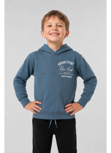 TRAX URBAN boys' hooded tracksuit set with light blue sweatshirt and black trousers