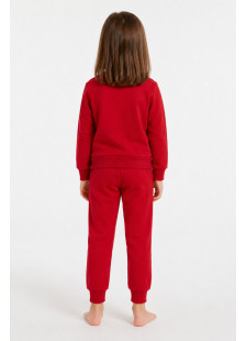 Red TRAX girls' holiday pyjamas with printed long-sleeved top