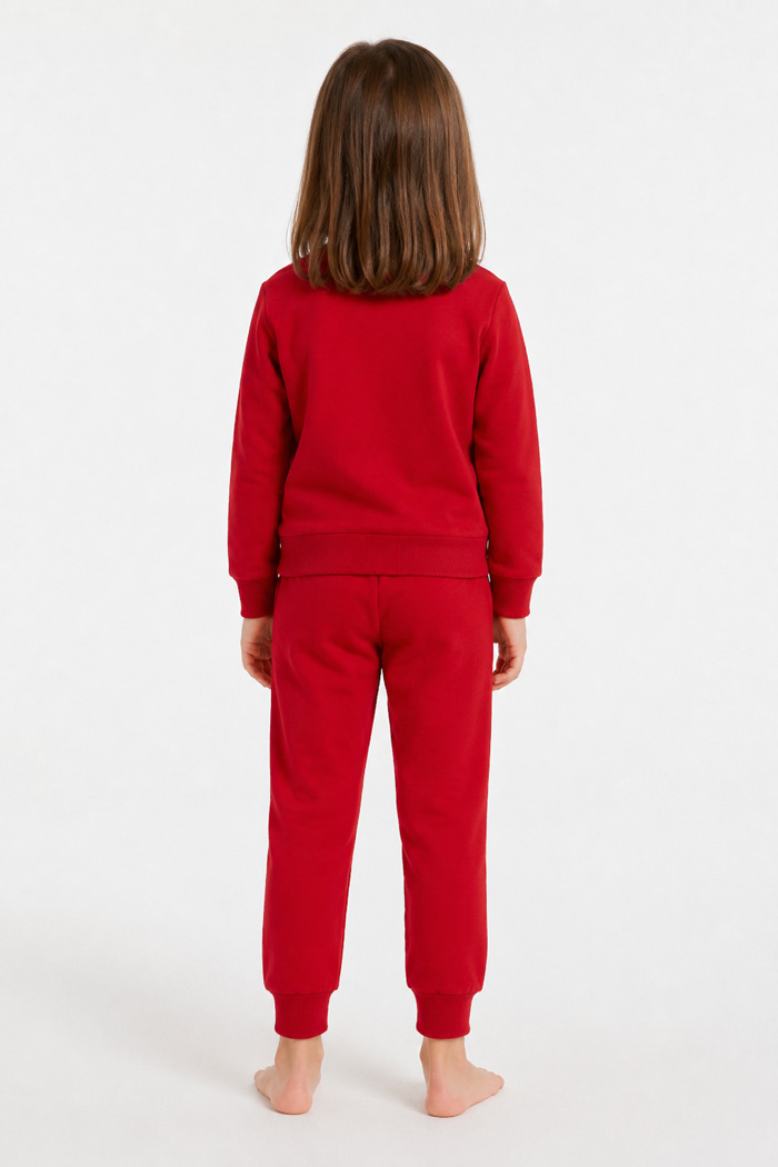 Red TRAX girls' holiday pyjamas with printed long-sleeved top