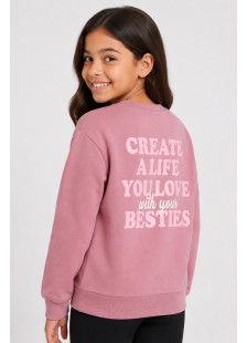 TRAX BFF 50611 girls' pink sweatshirt and black leggings set