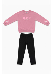 TRAX BFF 50611 girls' pink sweatshirt and black leggings set