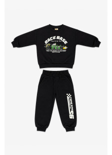 TRAX Racing 50921 boys' black tracksuit set with racing car print